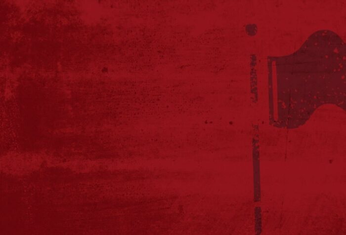 An icon of a flag on a pole off to the right. Image is overlaid with red.