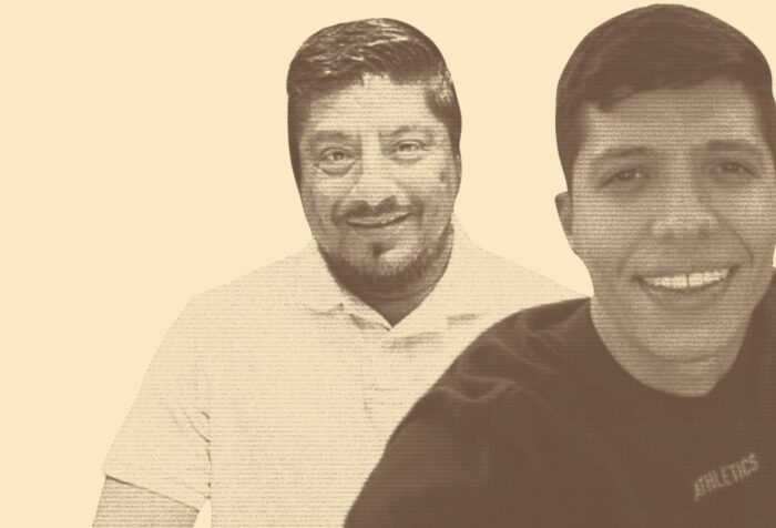 Cutout photos of Lorenzo Salgado Araujo and Johan Sebastián Durán Guerrero smiling at the camera.