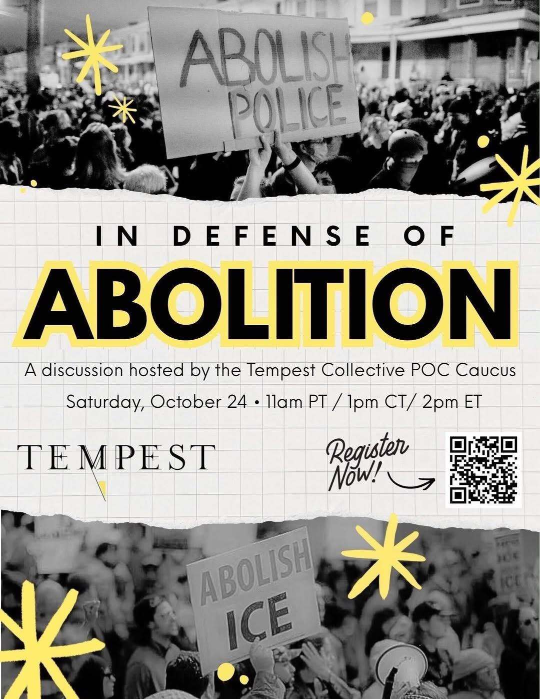 A flyer for the event with a QR code.